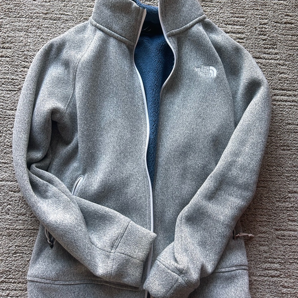 The North Face Heather Gray Zip-Up Fleece